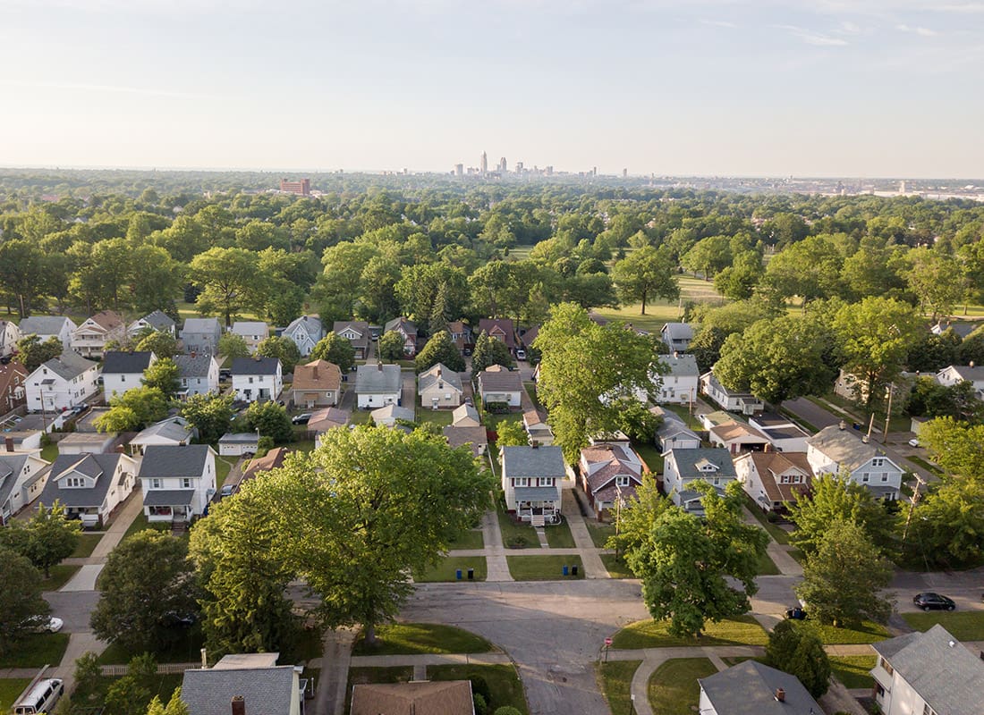 Parma, OH - Aerial View of Parma, OH With Homes and Trees